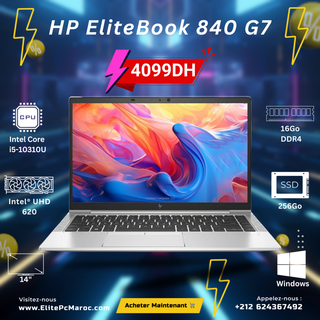 HP EliteBook 840 G7 i5 10th generation prix maroc elitepcmaroc HP EliteBook 840 G7 16Go 256Go elitepcmaroc, elite pc maroc HP EliteBook 840 G7 i5 prix maroc